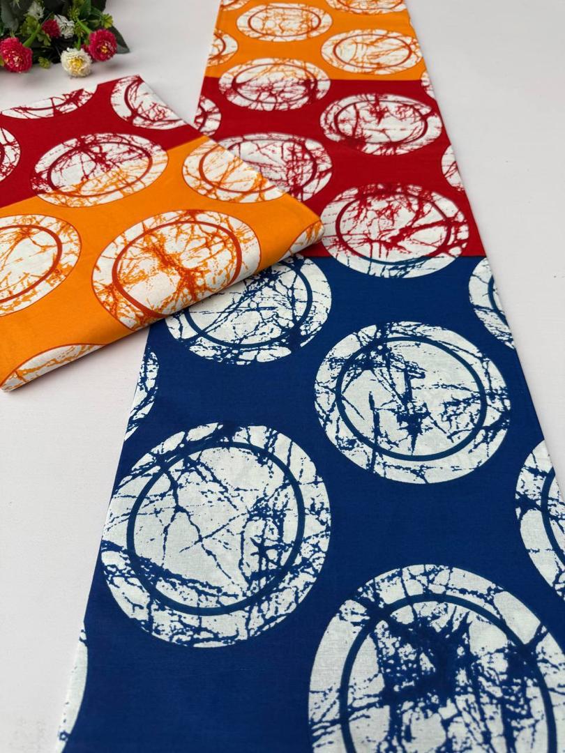 LEGEND 100% COTON WAX NIGERIAN batik multicolore cercles craquelés 